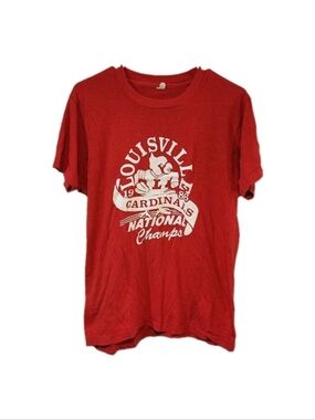 Vintage 1986 Louisville Cardinals National Champions T-Shirt Large Screen Stars